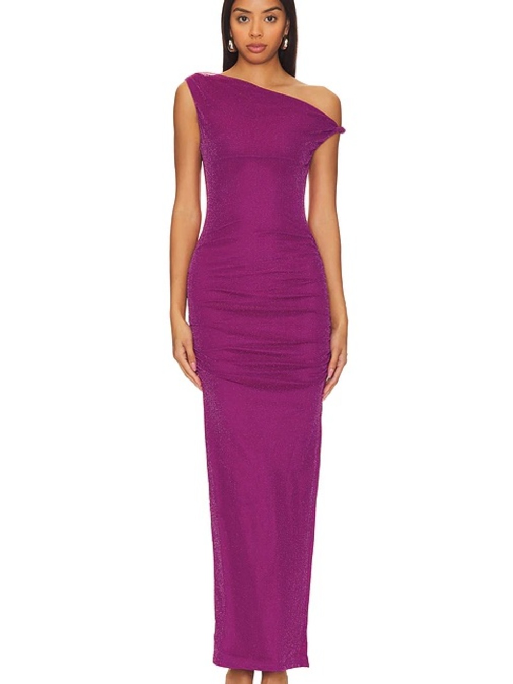 Runaway The Label Chyna Plum Shimmer Maxi Dress